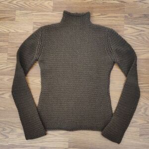 Elegant Dark Brown Cashmere Turtleneck Sweater By Jenne Maaq